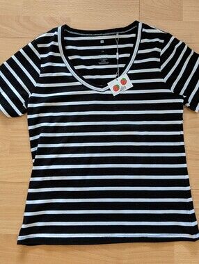 Black & White Striped Short Sleeve Tee